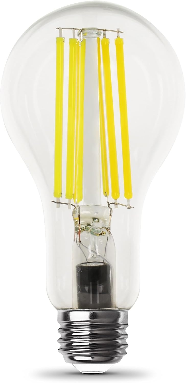 image:imageFeit Electric A21 LED Filament Light Bulb 150W Equivalent 2605 Lumens Bright White 3000K Dimmable E26 Base Clear Glass Decorative Vintage Style 15000Hour Lifetime OM150DMCL830FIL5000k Daylight