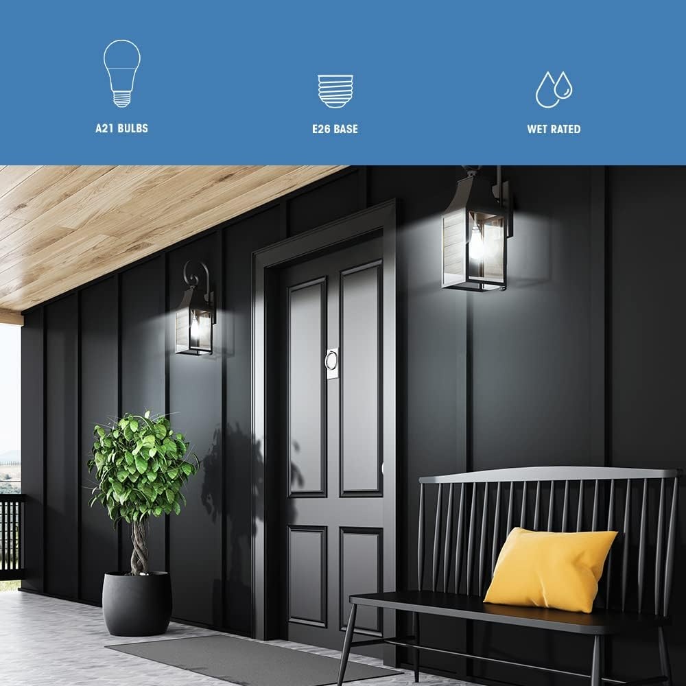 image:imageFeit Electric A21 LED Filament Light Bulb 150W Equivalent 2605 Lumens Bright White 3000K Dimmable E26 Base Clear Glass Decorative Vintage Style 15000Hour Lifetime OM150DMCL830FIL3000k Bright White