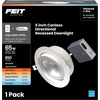 image:imageFeit Electric 6in LED Canless Recessed Downlight 85W Eq Slim Night Light4 Count Pack of 1