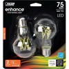 image:imageFeit Electric A19 LED Light Bulb 60W Equivalent Dimmable 800 Lumens E26 Med Base 5000K Daylight 90 CRI 88W Standard Glass Filament Lighting Bulbs 13Year Lifetime A1960950CAFIL4 4 Pack2700k Soft White