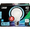 image:imageFeit Electric A19 LED Light Bulb 60W Equivalent Dimmable 800 Lumens E26 Med Base 5000K Daylight 90 CRI 88W Standard Glass Filament Lighting Bulbs 13Year Lifetime A1960950CAFIL4 4 Pack5000k Daylight
