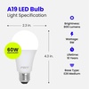 image:imageFeit Electric A19 LED Light Bulb 60W Equivalent Non Dimmable 800 Lumens E26 Medium Base 3000k Bright White CRI 90 10 Year Lifetime UL Listed Damp Rated 10 Pack OM60930CA10K105000k Daylight White