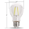 image:imageFeit Electric A19TGLED6 25W Equivalent Dimmable Clear Glass Filament Colored LED Light Bulbs Green 6Pack 24 D x 4 HPurple