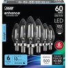 image:imageFeit Electric B10 Enhance LED Light Bulb 40W Eq Torpedo Tip 6 Pack5000k Daylight