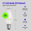 image:imageFeit Electric BP7C7827LED4 06W 7W Equivalent 30 Lumen Candelabra Base Four LED C7 Night Light Bulb 21 H x 09 D 2700K Soft White 4 Piece2700k Soft White