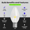 image:imageFeit Electric BP7C7827LED4 06W 7W Equivalent 30 Lumen Candelabra Base Four LED C7 Night Light Bulb 21 H x 09 D 2700K Soft White 4 Piece5000k Daylight