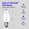 image:imageFeit Electric BPC7BLEDG226 7W Equivalent 05 Watt Candelabra Base Holiday Party Decorative LED C7 Light Bulb 215 H x 1 D Blue 12Blue