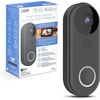 image:imageFeit Electric Doorbell Camera 24 GHz WiFi No Hub TwoWay Audio Motion Detection Night Vision 1080p HD Micro SD Card Storage Wireless Chime Included Hardwired CAMDoorWiFiBlack