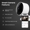 image:imageFeit Electric Indoor Security Camera with Motion Detection 30ft Night Vision Pan and Tilt Head 24GHz WiFi 2Way Audio 1080p HD Works with Alexa amp Google Asst Plugin White CAMPANWiFiG2Old Gen Security Cam
