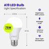 image:imageFeit Electric LED Light Bulbs  A19 75W Equivalent 80 CRI  2700K 12 Pack3500k Neutral White