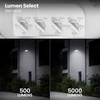 image:imageFeit Electric LED Motion Sensor Flood Light 5000 Lumens TripleHead Security Light 5CCT 2700K6500K Dusk to Dawn Outdoor Light Adjustable Brightness Weatherproof Wall Mount S105TFL5CCTMMWHMotion White 5CCT