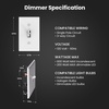 image:imageFeit Electric Paddle Dimmer Switch for Dimmable LED Light Bulbs Single Pole or 3Way Toggle Light Switch Overheat Protection Wall Plates amp Installation Hardware Included 2 PackTOGGLE DIMMER