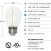 image:imageFeit Electric S14 LED Filament Light Bulbs High Output 2200K Warm White 70 Lumens String Light Replacement Bulbs 15000Hour Lifespan Clear Durable Housing S14822FILED4 4 PackWarm White