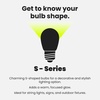 image:imageFeit Electric S14 LED Filament Light Bulbs High Output 2200K Warm White 70 Lumens String Light Replacement Bulbs 15000Hour Lifespan Clear Durable Housing S14822FILED4 4 PackWarm White