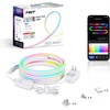 image:imageFeit Electric Smart LED Neon Flex Strip Lights 10FT Bendable RGBW Color Chasing Dimmable 24Ghz WiFi Enabled Compatible with Alexa and Google Home Asst Music Sync Remote App NF10CHASEWPAGNeon Flex Rope Light