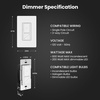 image:imageFeit Electric Smart WiFi Dimmer Switch with Remote SinglePole and 3Way Voice Control with Alexa amp Google Asst Wireless WallMount Remote App Control Neutral Wire RequiredWhite
