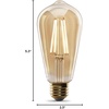 image:imageFeit Electric Vintage Exposed Straight Filament Amber Clear Glass LED ST19 60W Equivalent 400 Lumen Dimmable 2100K Warm White E26 Base 15000Hour Lifetime ST19VGLED24 8 PackAmber