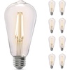 image:imageFeit Electric Vintage Exposed Straight Filament Amber Clear Glass LED ST19 60W Equivalent 400 Lumen Dimmable 2100K Warm White E26 Base 15000Hour Lifetime ST19VGLED24 8 PackSoft White