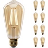 image:imageFeit Electric Vintage Exposed Straight Filament Amber Clear Glass LED ST19 60W Equivalent 400 Lumen Dimmable 2100K Warm White E26 Base 15000Hour Lifetime ST19VGLED24 8 PackAmber