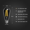 image:imageFeit Electric Vintage Exposed Straight Filament Amber Clear Glass LED ST19 60W Equivalent 400 Lumen Dimmable 2100K Warm White E26 Base 15000Hour Lifetime ST19VGLED24 8 PackSoft White