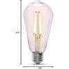 image:imageFeit Electric Vintage Exposed Straight Filament Amber Clear Glass LED ST19 60W Equivalent 400 Lumen Dimmable 2100K Warm White E26 Base 15000Hour Lifetime ST19VGLED24 8 PackSoft White
