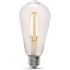 image:imageFeit Electric Vintage Exposed Straight Filament Amber Clear Glass LED ST19 60W Equivalent 400 Lumen Dimmable 2100K Warm White E26 Base 15000Hour Lifetime ST19VGLED24 8 PackSoft White