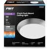 image:imageFeit Electric 11 Round LED Flat Panel Light Adjustable White 5 Color Temperatures Night Light Mode Dimmable Slim Profile with Interchangeable Magnetic Frames FP11RT5CCTNLWHBrushed Nickel