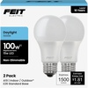 image:imageFeit Electric A19 LED Light Bulbs 100W Equivalent 1500 Lumens Neutral White 3000K 15W 11000Hour Lifespan General Purpose IndoorCommercial Use A160083510KLED4 4 Pack5000k Daylight