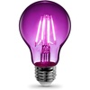 image:imageFeit Electric A19TGLED6 25W Equivalent Dimmable Clear Glass Filament Colored LED Light Bulbs Green 6Pack 24 D x 4 HPurple