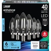 image:imageFeit Electric B10 Enhance LED Light Bulb 40W Eq Torpedo Tip 6 Pack5000k Daylight