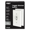 image:imageFeit Electric Paddle Dimmer Switch for Dimmable LED Light Bulbs Single Pole or 3Way Toggle Light Switch Overheat Protection Wall Plates amp Installation Hardware Included 2 PackTOGGLE DIMMER
