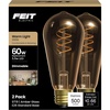 image:imageFeit Electric ST19 Vintage LED Light Bulb 60W Equivalent Soft White 2700K Dimmable Spiral Filament Decorative Glass E26 Base Ideal for Home or Commercial Use ST1960S2D927CAFIL2 2 Pack2100k Warm White