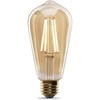 image:imageFeit Electric Vintage Exposed Straight Filament Amber Clear Glass LED ST19 60W Equivalent 400 Lumen Dimmable 2100K Warm White E26 Base 15000Hour Lifetime ST19VGLED24 8 PackAmber