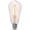 image:imageFeit Electric Vintage Exposed Straight Filament Amber Clear Glass LED ST19 60W Equivalent 400 Lumen Dimmable 2100K Warm White E26 Base 15000Hour Lifetime ST19VGLED24 8 PackSoft White
