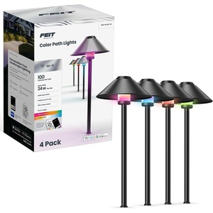 image:imageFeit 3026437 Black Plug in amp Remote 6W LED Pathway Light  4 per PackCone Path Lights