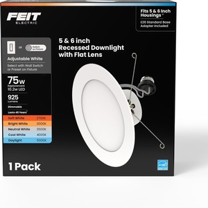 image:imageFeit Electric 56in LED Recessed Downlight Retrofit Kit 75W Eq1 Count Pack of 1