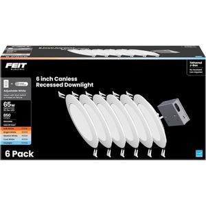 image:imageFeit Electric 6in LED Canless Recessed Downlight 85W Eq Slim Night Light6 Count Pack of 1