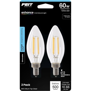 image:imageFeit Electric A15 Enhance LED Light Bulbs 75W Eq Soft White 2 Pack5000k Daylight