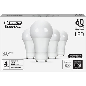 image:imageFeit Electric A19 LED Light Bulbs 60W Eq Cool White 4Pack4000k Cool White