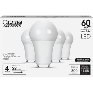 image:imageFeit Electric A19 LED Light Bulbs 60W Eq Cool White 4Pack6500k Daylight Deluxe