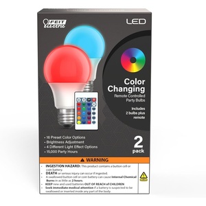 image:imageFeit Electric A19 LED Party Light Bulb RGB Color Changing E26 BaseOne Size