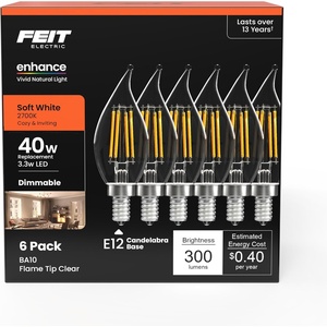 image:imageFeit Electric BA10 Enhance LED Light Bulb 40W Eq Soft White 6 Pack2700k Soft White