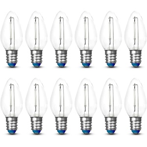 image:imageFeit Electric BPC7BLEDG226 7W Equivalent 05 Watt Candelabra Base Holiday Party Decorative LED C7 Light Bulb 215 H x 1 D Blue 12Blue
