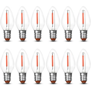 image:imageFeit Electric BPC7BLEDG226 7W Equivalent 05 Watt Candelabra Base Holiday Party Decorative LED C7 Light Bulb 215 H x 1 D Blue 12Red