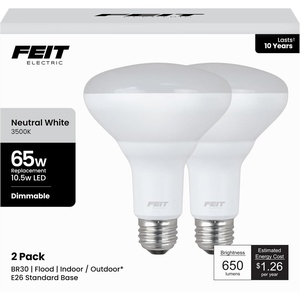 image:imageFeit Electric BR30 LED Light Bulbs 65W Eq Dimmable Soft White 12 Pack3500k Neutral White