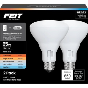 image:imageFeit Electric BR40 LED Light Bulb 100W Eq 5CCT 6Way 2 PackBR30 65W