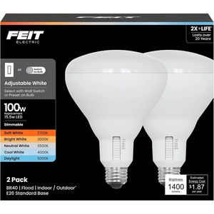 image:imageFeit Electric BR40 LED Light Bulb 100W Eq 5CCT 6Way 2 PackBR40 100W