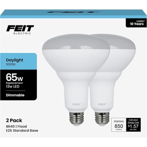 image:imageFeit Electric BR40 LED Light Bulbs 65W Eq Dimmable Soft White 6 Pack5000k Daylight