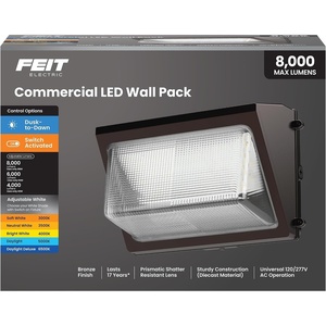 image:imageFeit Electric Commercial LED Wall Pack Security Light 4000 Lumens DusktoDawn Photocell Sensor ShatterResistant Lens Hardwired Outdoor Flood Light 50000Hour Lifetime S88CWPK840BZ1 Count Pack of 1