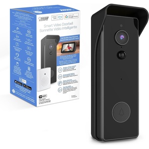 image:imageFeit Electric Doorbell Camera 24 GHz WiFi No Hub TwoWay Audio Motion Detection Night Vision 1080p HD Micro SD Card Storage Wireless Chime Included Hardwired CAMDoorWiFiBlack